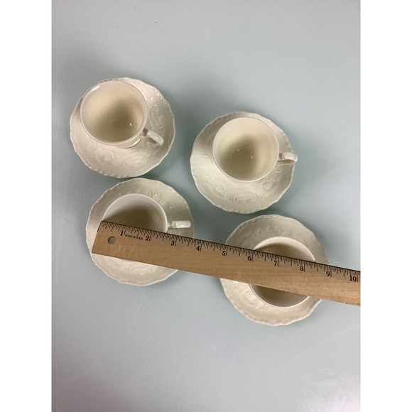 Vintage Steubenville Adam Antique Demitasse cup & saucer set of 4 - Picture 11 of 12